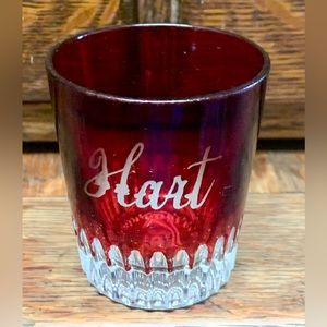 Early 20th Centuty HART Ruby Flash Crystal Antique Shot Glass